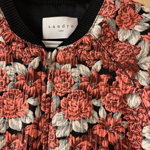 SANDRO PARIS floral print bomber jacket - Picture 2 of 6
